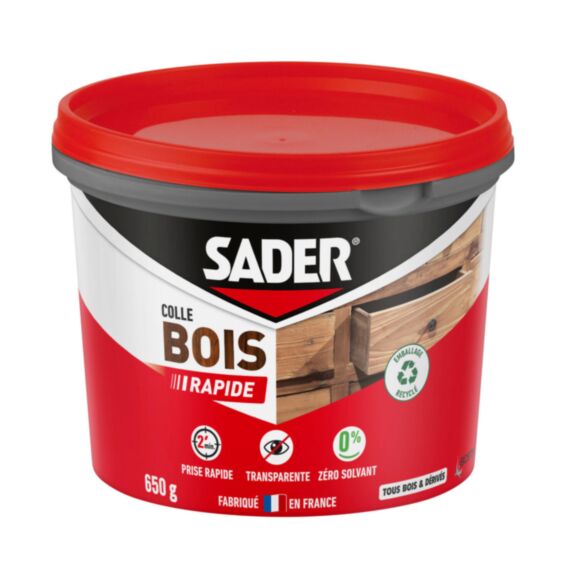 Colle à bois Prise Rapide Pot 650g - SADER