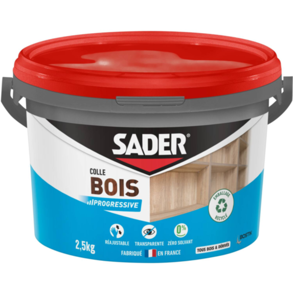 Colle à bois Prise Progressive Seau 2,5kg - SADER