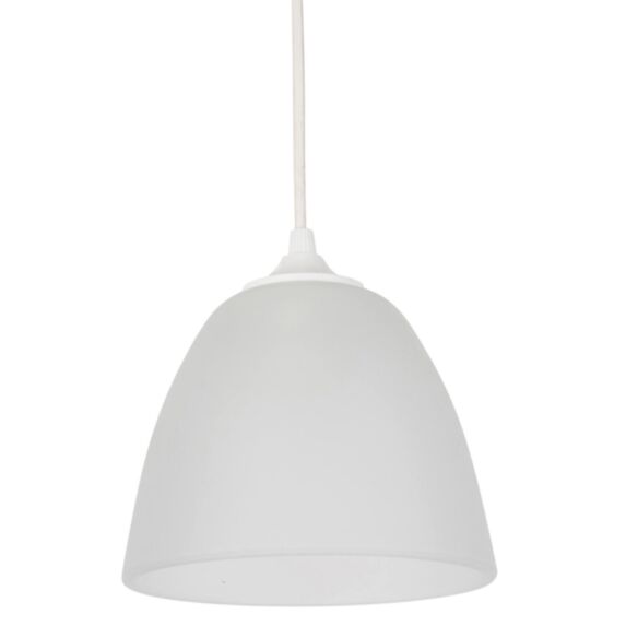 Suspension Ogive Verre Strié Opale Ø16cm 60W - COREP