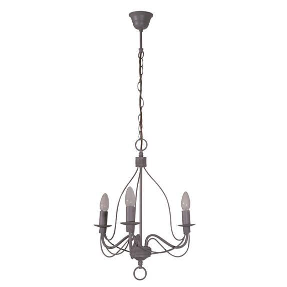 Lustre 3L en métal D44 SYMPHONIE gris HT50cm