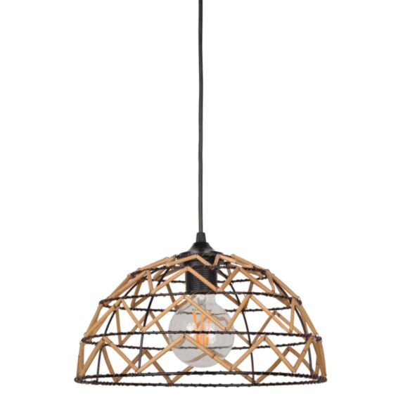 Suspension Wokabi Métal et Rotin Naturel Ø31cm E27 - COREP