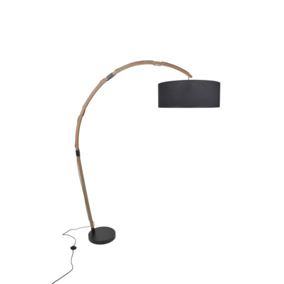 Lampadaire bois noir mat/naturel edgar