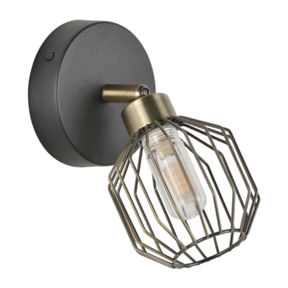 Applique verre noir mat/laiton orin 1 lm - COREP