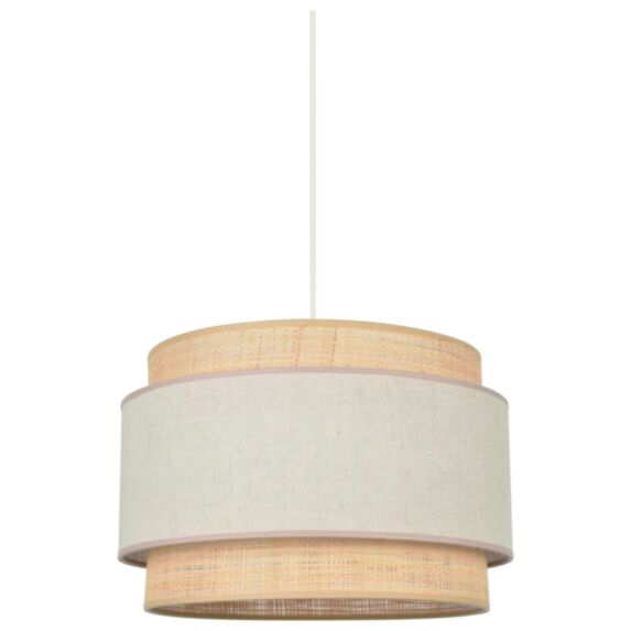 Suspension double cylindre pyla/raphia Milo E27 100W Ø38xH25cm - COREP