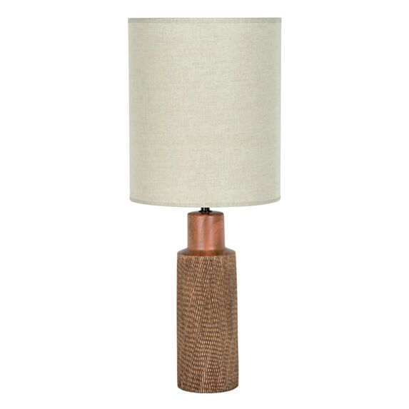 Lampe rétro Santal Brun céramique/bois 60W E27