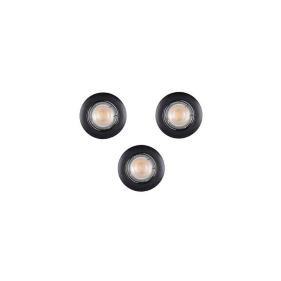 3 Spots Encastrés Fixes Bonn Métal Noir Ø8,5cm - COREP