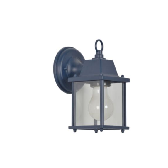 Applique 4 faces en métal et verre transparent - Bleu pétrole