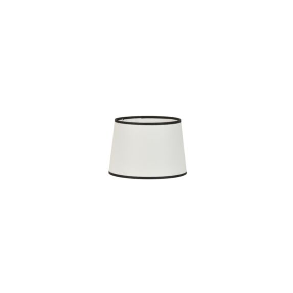 Abat-jour tambour coton Ø20cm H14cm blanc/noir - COREP