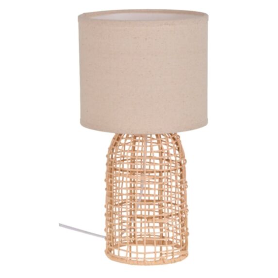 Lampe à poser en rotin et lin Tulum Ø18cm E14