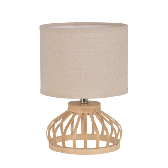 Lampe bambou et lin naturel H24cm - COREP