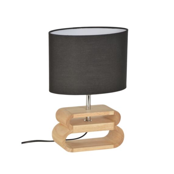 Lampe à poser Oslo noir/bois - COREP
