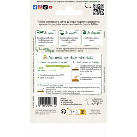 Graines Laitue d'Hiver Brune d'Hiver - VILMORIN