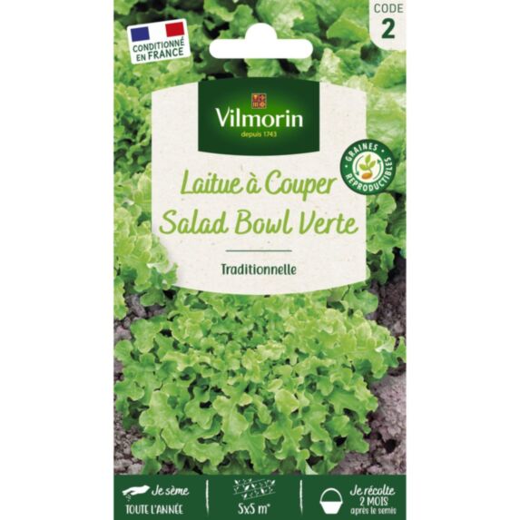 Graines Laitue à Couper Salad Bowl Verte - VILMORIN