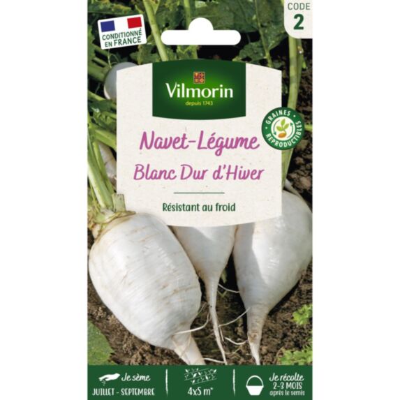 Graines Navet Légume Blanc Dur d'Hiver - VILMORIN