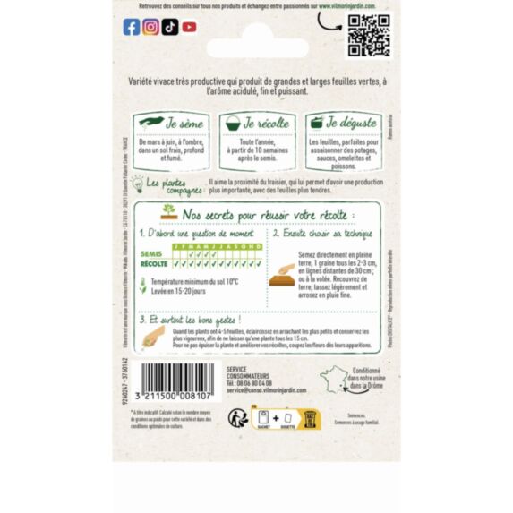 Graines Oseille Large de Belleville - VILMORIN