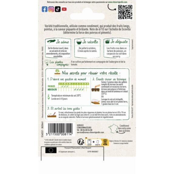 Graines Piment de Cayenne - VILMORIN