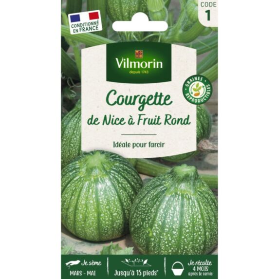 Graines Courgette de Nice à Fruit Rond - VILMORIN
