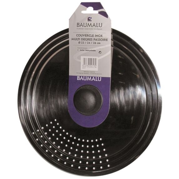 Couvercle passoire acier inoxydable  Ø22-24-26cm - BAUMALU