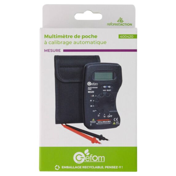 Multimètre de poche Cat III à calibrage automatique Gefolec 400420