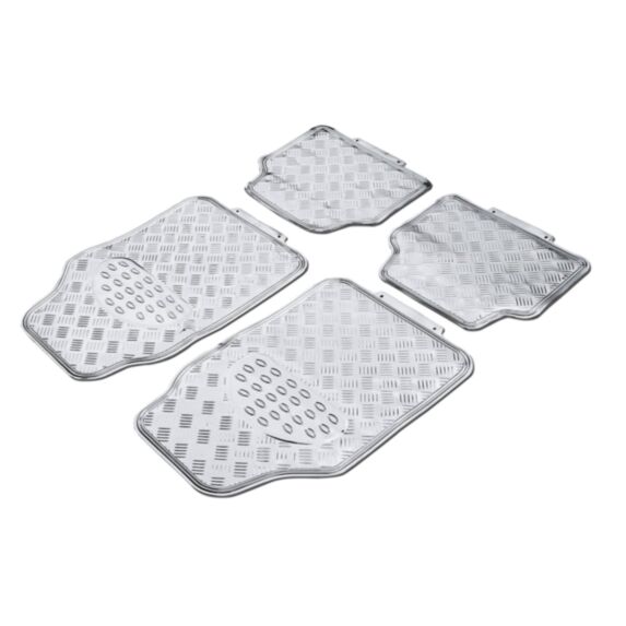 4 tapis PVC aluminisé chrome - CARLINEA