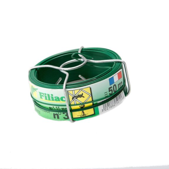 Bobinot acier plastifié vert n°3 - 50m - FILIAC