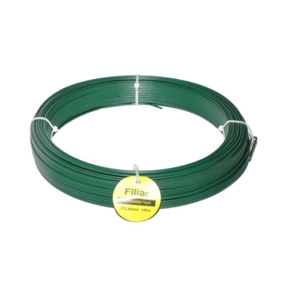 Fil de tension plastifié vert Ø2,4mm L.100m - FILIAC