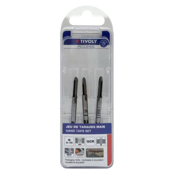 Taraud à main en acier Ø4 X 70 X3