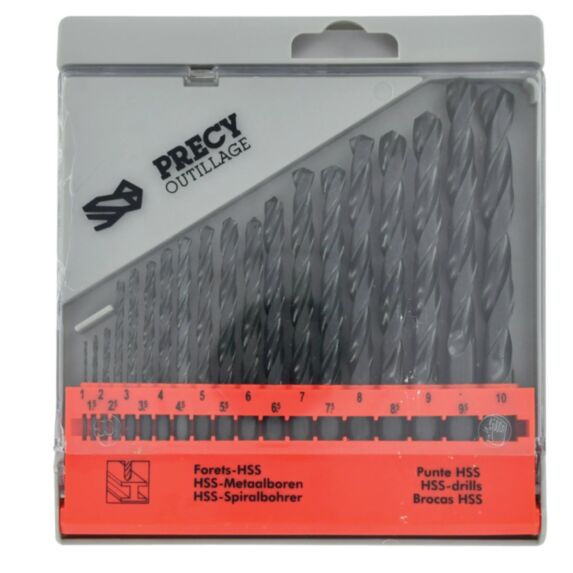 Coffret 19 forets métal HSS laminés standard court - TIVOLY