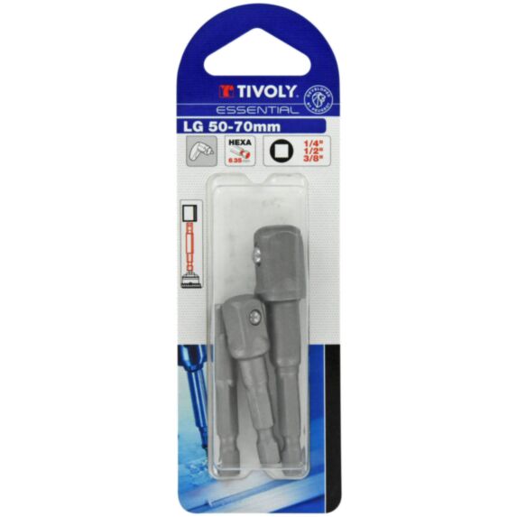 Set de 3 adaptateurs pour douilles 1/4-3/8-1/2 - TIVOLY