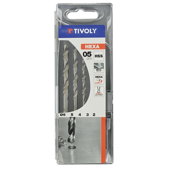 Coffret 5 forets héxagonaux Ø2-3-4-5-6 mm