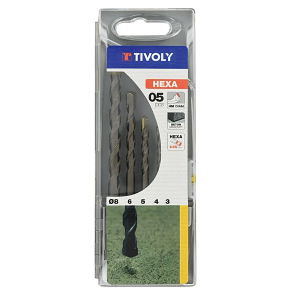 Coffret 5 Forets bétons extra hexa 