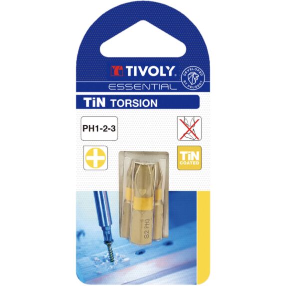 Embout de vissage PH1.2.3 torsion 25 mm - TIVOLY
