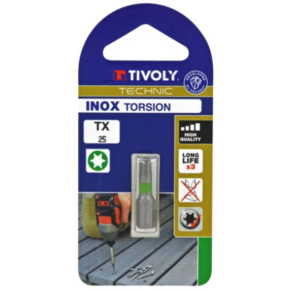 EMBOUT TORSION INOX TX 25 25mm