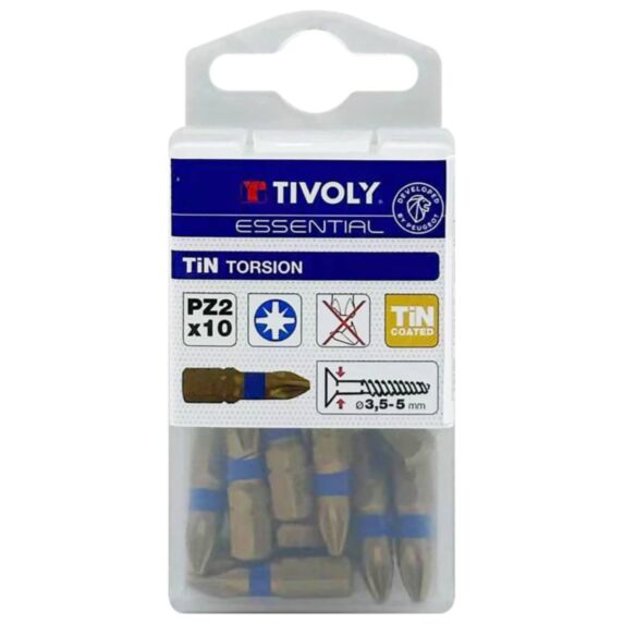 10 embouts de vissage PZ2 torsion 25 mm - TIVOLY