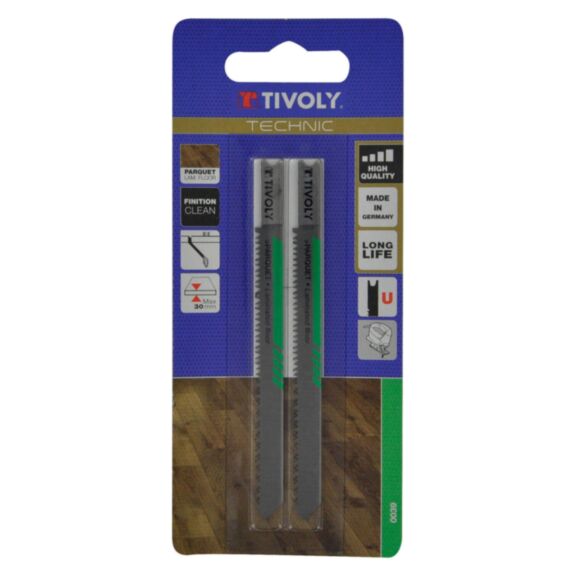 2 lames scie sauteuse U parquet bois EP3-30-TIVOLY