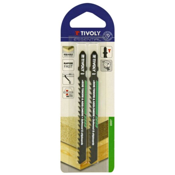 2 lames scie sauteuse T bois tendre/aggloméré EP5-50 - TIVOLY