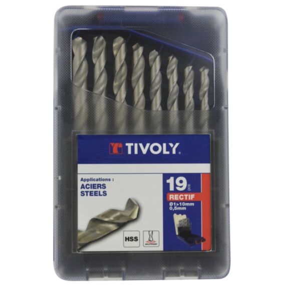 Mallette 19 forets métaux rectifiés - TIVOLY