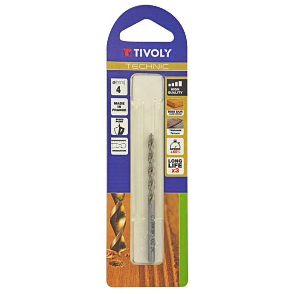 Foret bois 3 pointes Technic Ø4 mm - TIVOLY