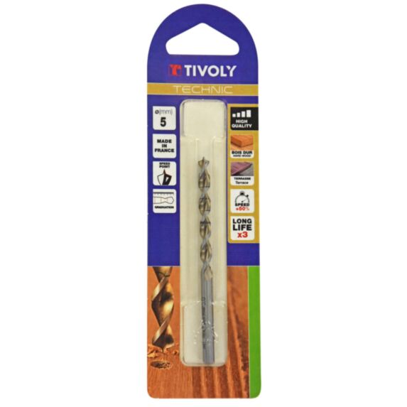 Foret bois 3 pointes Technic Ø5 mm - TIVOLY