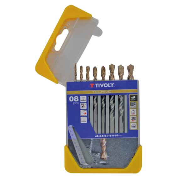 Coffret 8 forets béton gradué Technic - TIVOLY