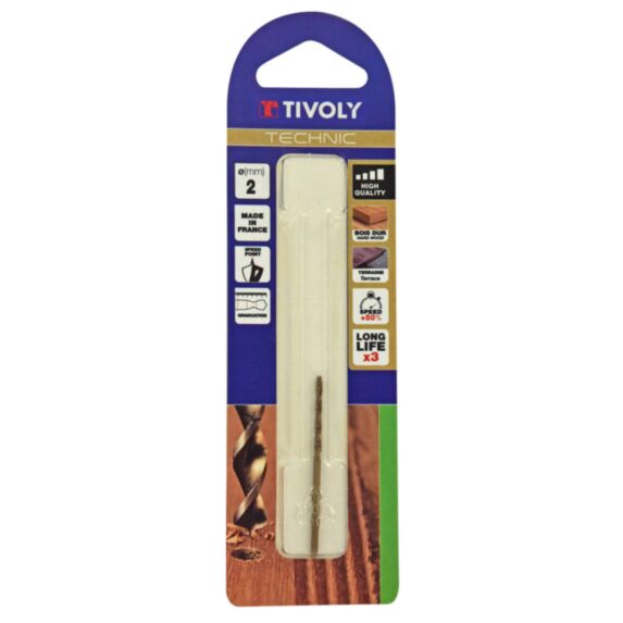 Foret bois 3 pointes Technic Ø2 mm - TIVOLY