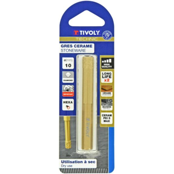Technic Foret diamant à sec ø10 queue hexagonale