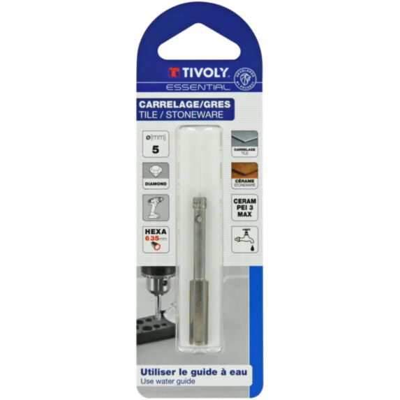 Foret diamant à eau Ø5 mm - TIVOLY