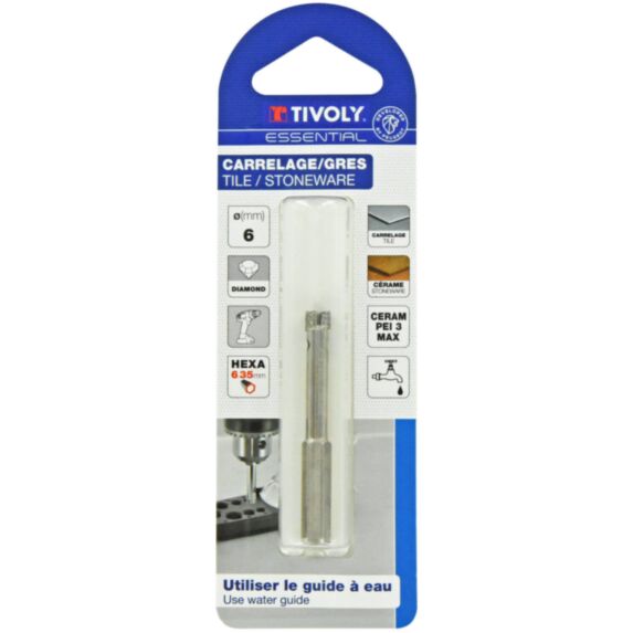 Foret diamant à eau Ø6 mm - TIVOLY