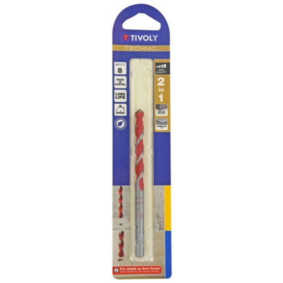 Foret 2 en 1 béton/carrelage Ø8 mm - TIVOLY