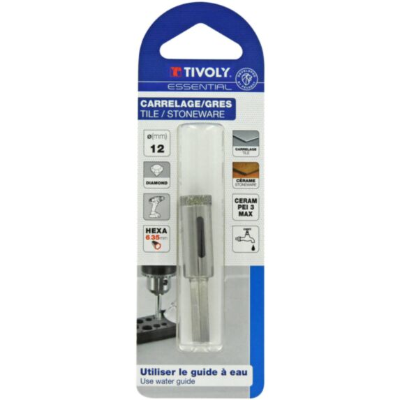 Foret diamant à eau Ø12 - TIVOLY
