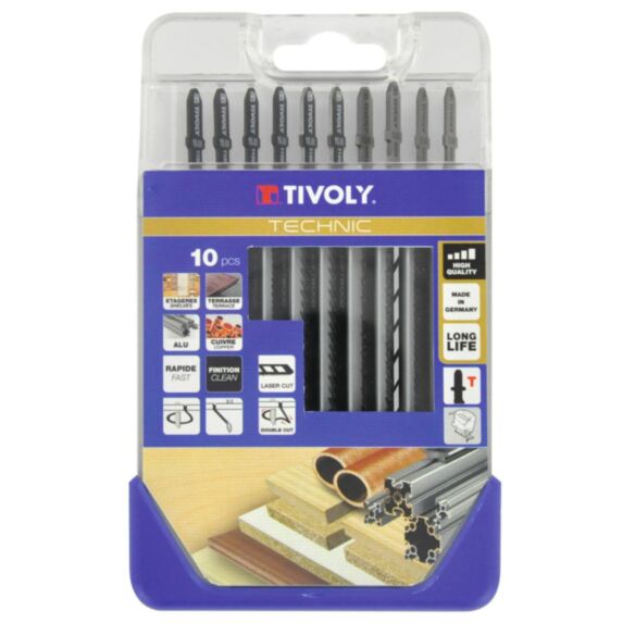 10 lames de scie sauteuse T pour bois/mélaminés/métaux non ferreux - TIVOLY