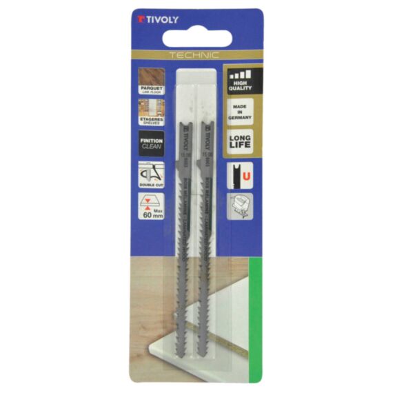 Lame de scie sauteuse U double denture pour bois mélaminé 115 mm - TIVOLY