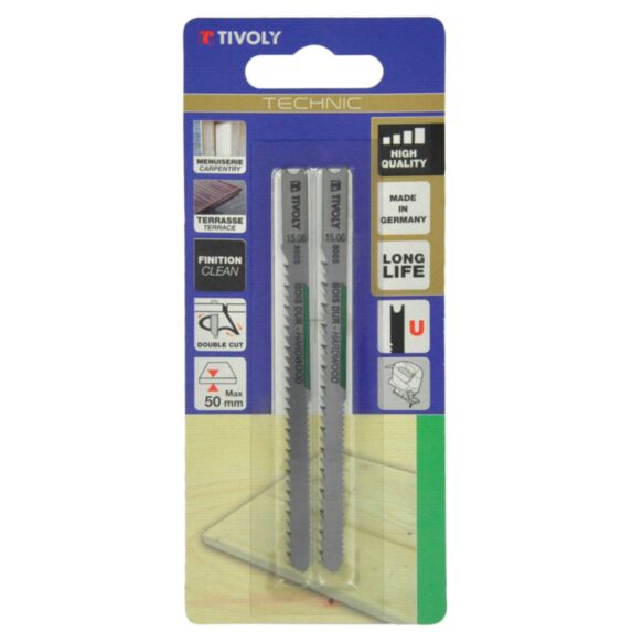 Lame de scie sauteuse U double denture pour bois 100 mm - TIVOLY