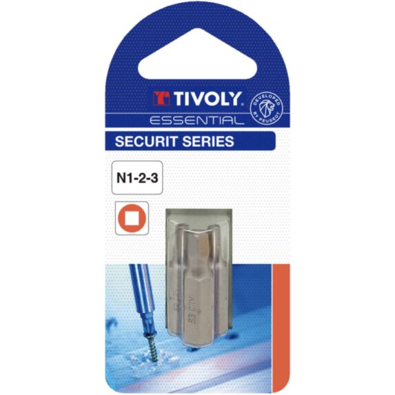 Embouts de vissage sécurité carrés No1-2-3 - TIVOLY